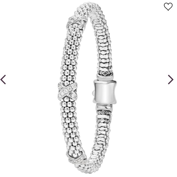 LAGOS EMBRACE Three Station Silver X Diamond Bracelet | 6mm - Picture 13 of 16